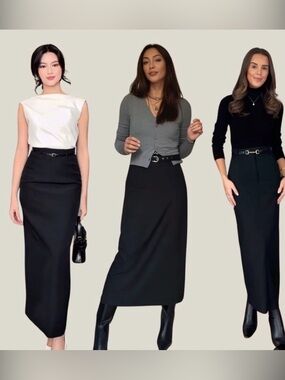 VINTAGE Neiman Marcus Black Maxi Pencil Skirt
